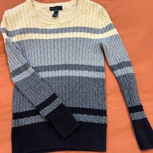 KAREN SCOTT WHITE & BLUE SWEATER